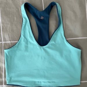 Prana momento crop top reversible sports bra blue Size S